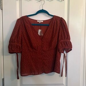 Madewell tie sleeve blouse